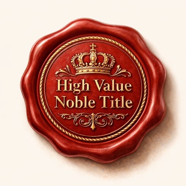 high value noble title wax seal of authenticity