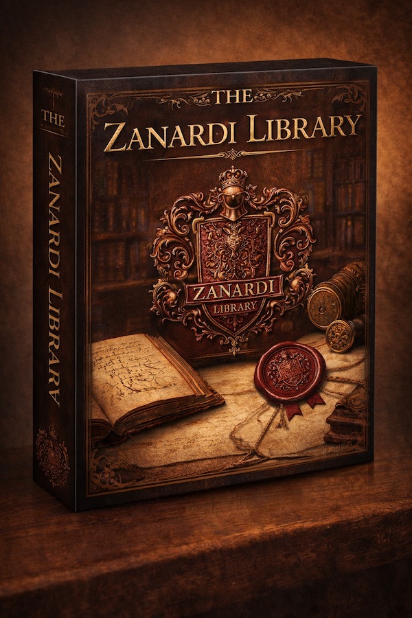 zinardi library boxed case book sepia